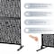 Glitzhome® 6ft. Black Galvanized Steel Bamboo Pattern Privacy Screen Fence Panel & Room Divider